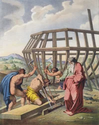 Noé supervisando la construcción del Arca